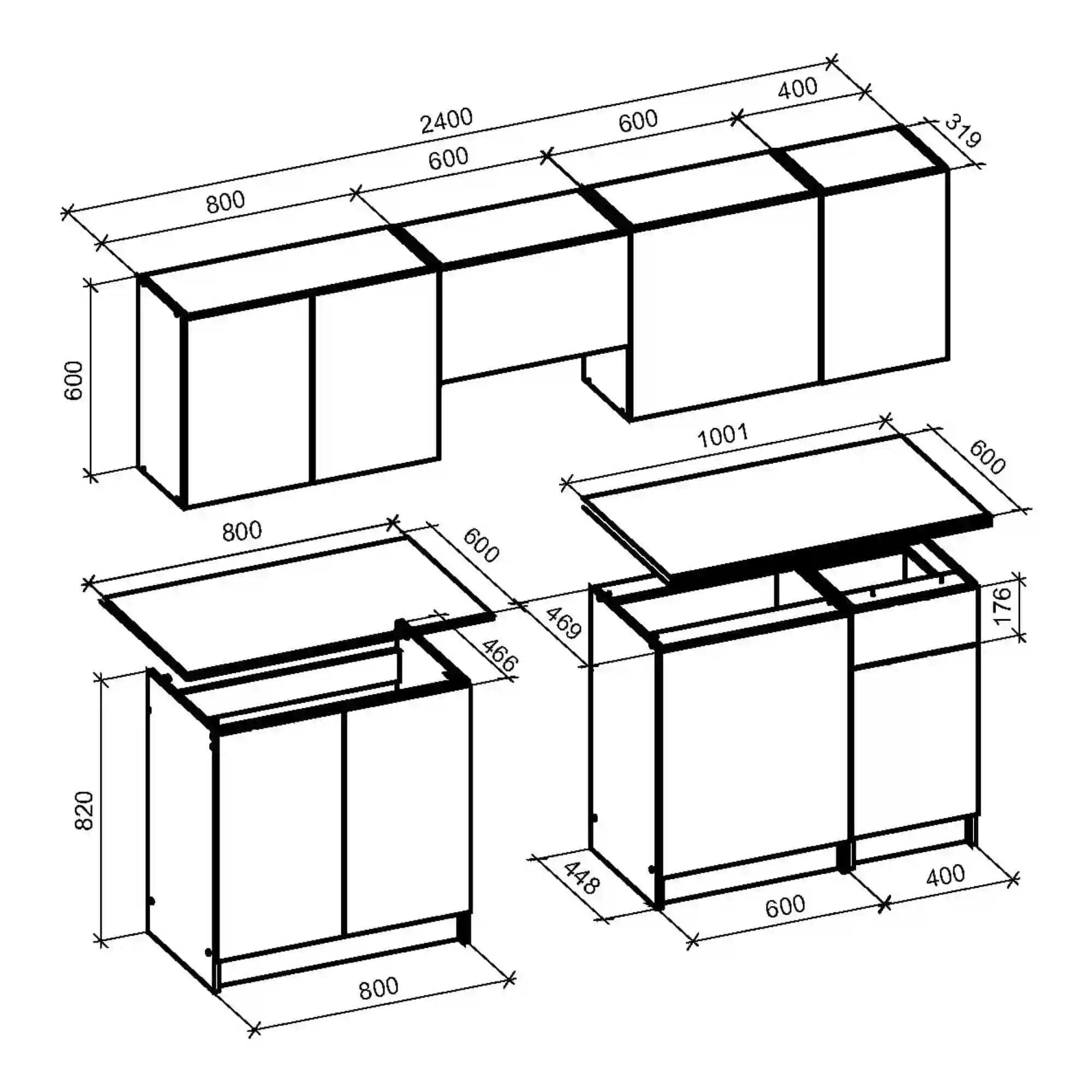 Set bucatarie HOUSTON OCN-38196, casmir/stejar sonoma