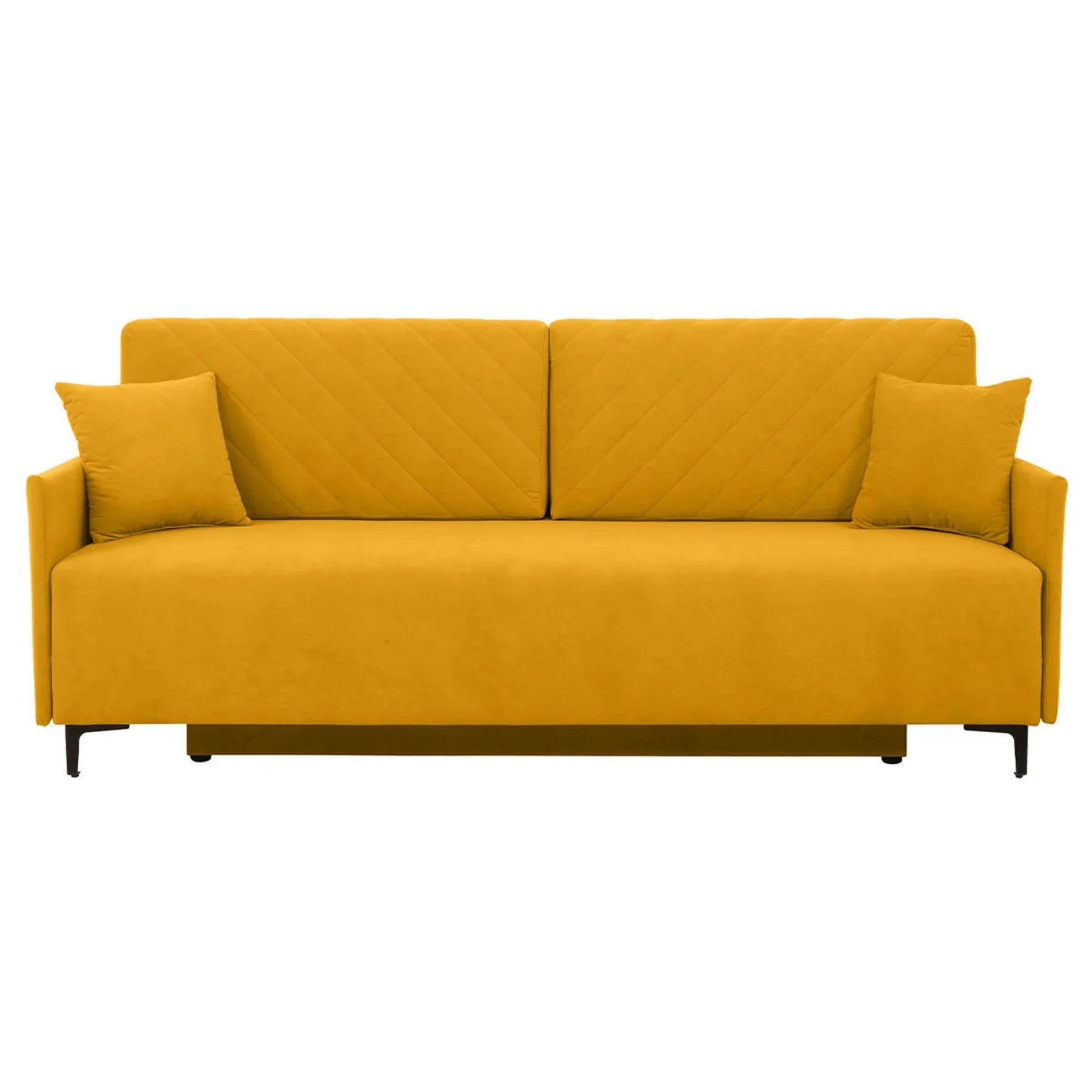Canapea extensibila LOGAN, stofa catifelata galben - Mavel 68, 214x96x91 cm