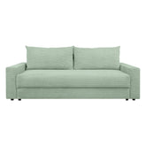 Canapea extensibila GARCIA, stofa catifelata verde menta - Poso 47, 233x108x92 cm
