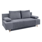 Canapea extensibila LEON, stofa catifelata gri - Poso 60, 191x89x92 cm