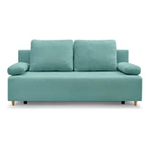Canapea extensibila SUN, stofa catifelata verde menta - Enjoy new 18, 193x92x96 cm