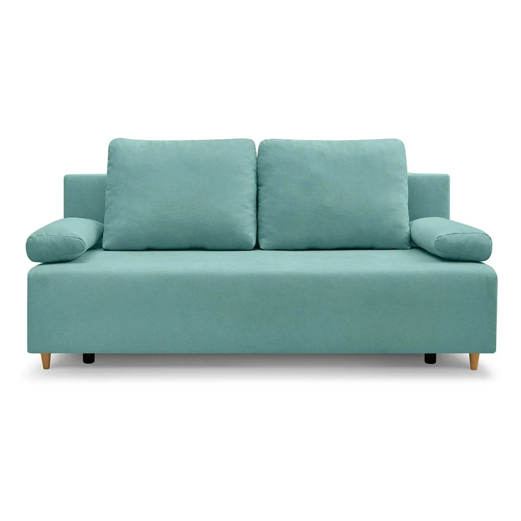Canapea extensibila SUN, stofa catifelata verde menta - Enjoy new 18, 193x92x96 cm