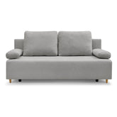 Canapea extensibila SUN, stofa catifelata gri - Enjoy New 45, 193x92x96 cm