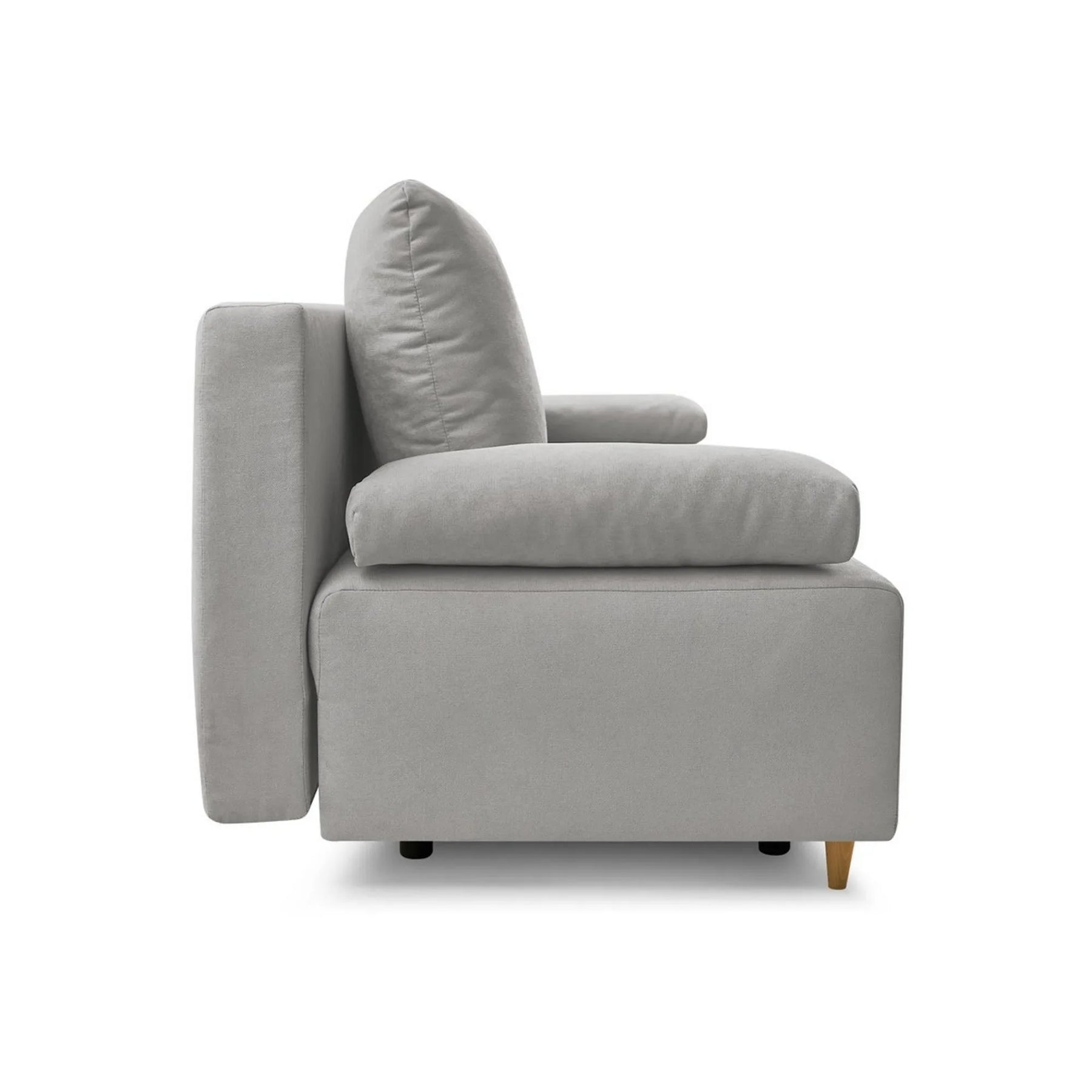 Canapea extensibila SUN, stofa catifelata gri - Enjoy New 45, 193x92x96 cm