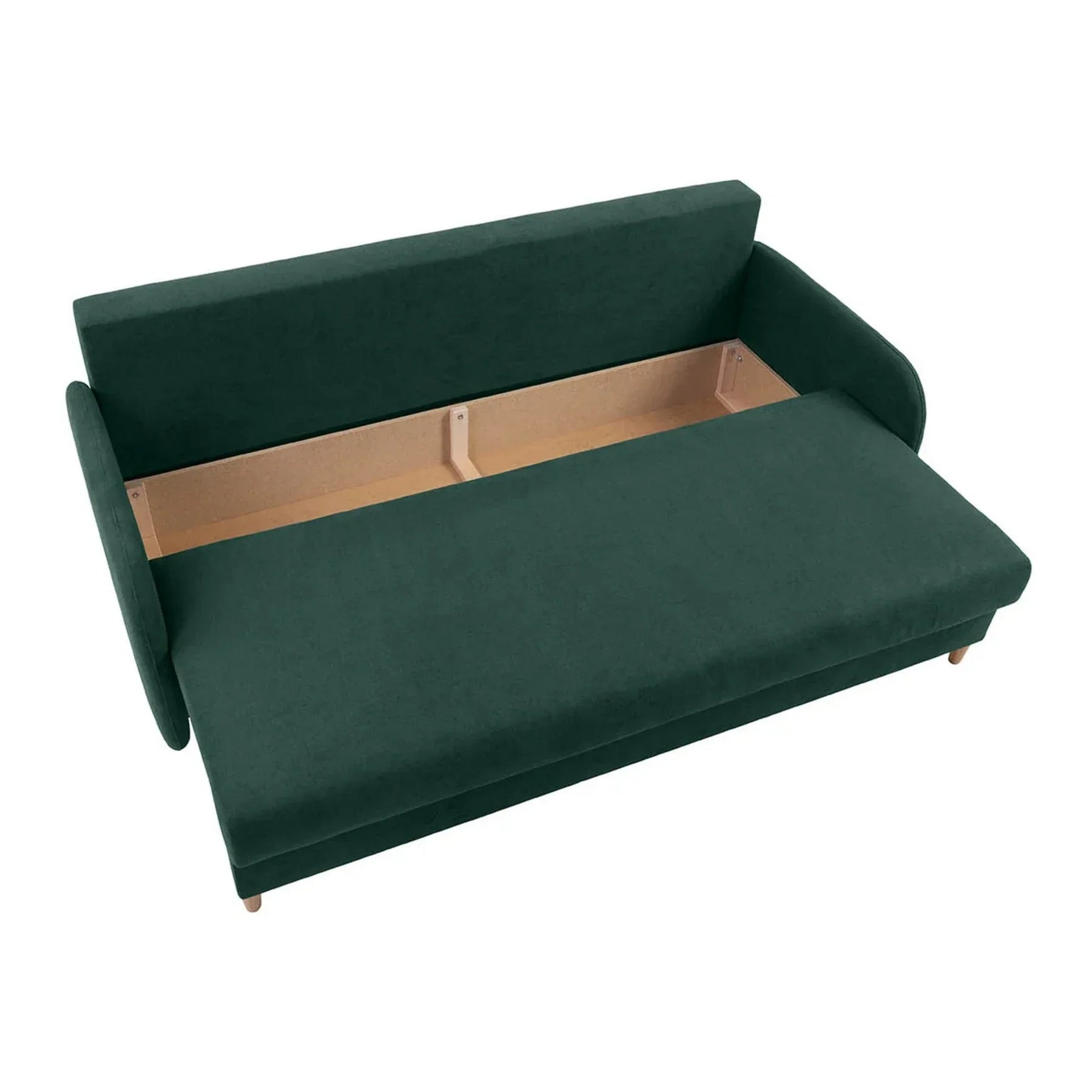 Canapea extensibila VERTO, stofa catifelata verde - Asti 31, 206x93x88 cm