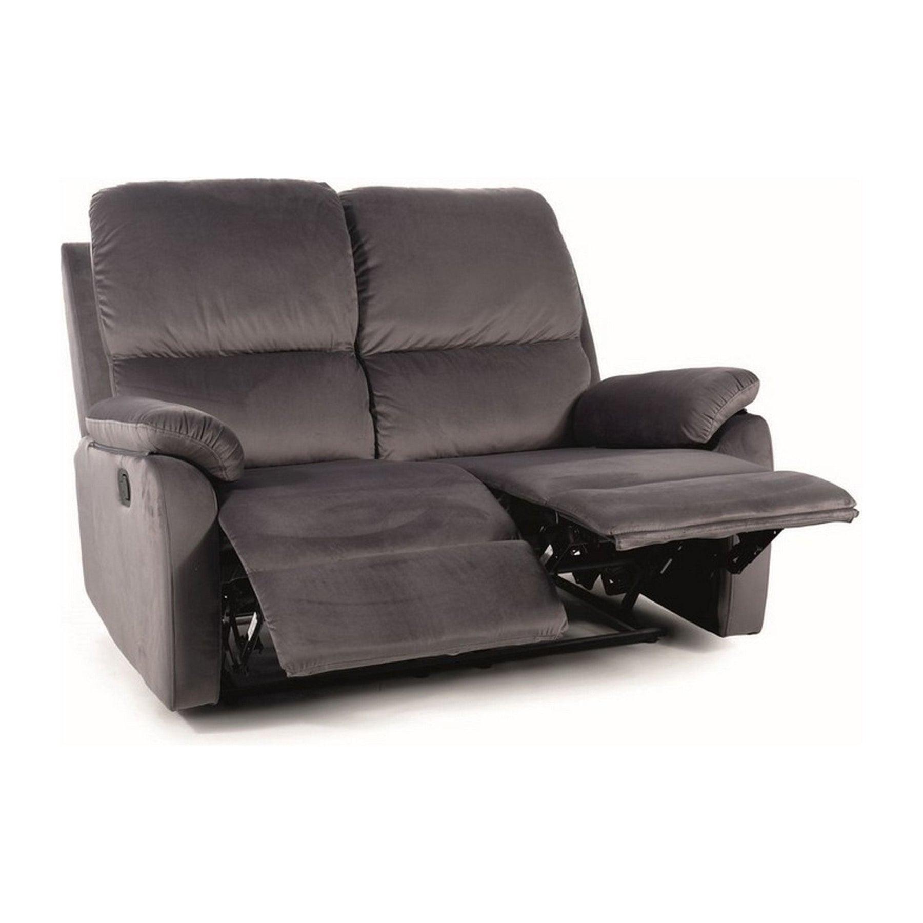 Canapea recliner SPENCER 2, stofa catifelata gri, 136x94x101 cm