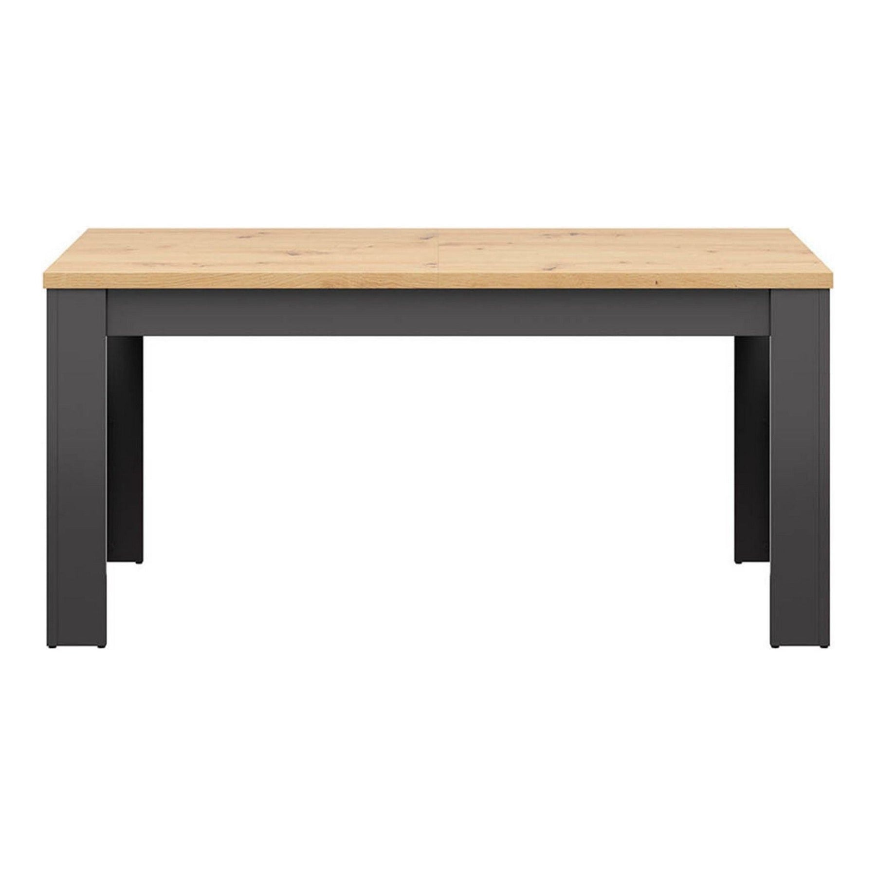 Masa extensibila Hesen, gri grafit/stejar artizanal, PAL, 160-200x90x76 cm