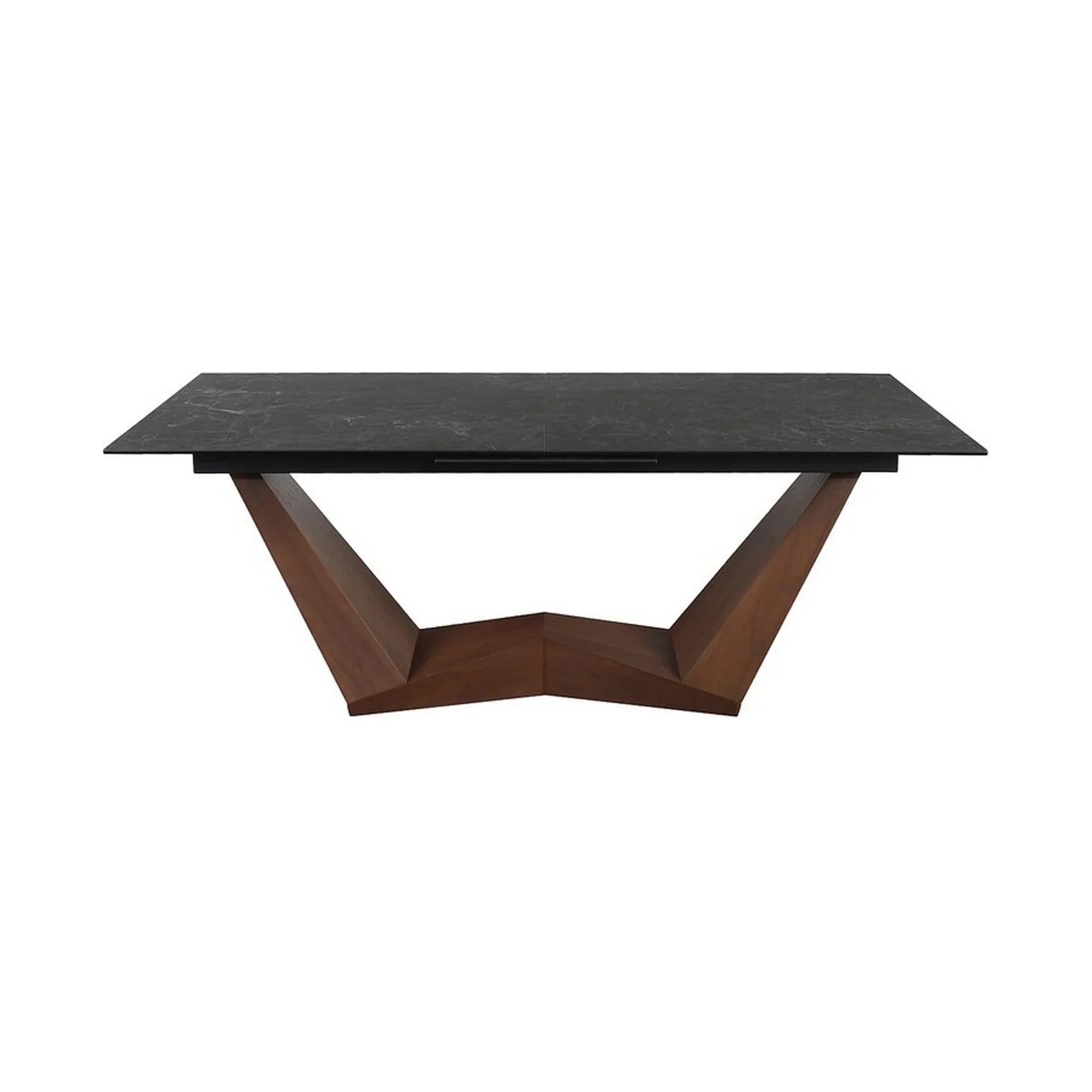 Masa extensibila BONUCCI, negru cu efect de marmura/maro, 200/250x98x76 cm