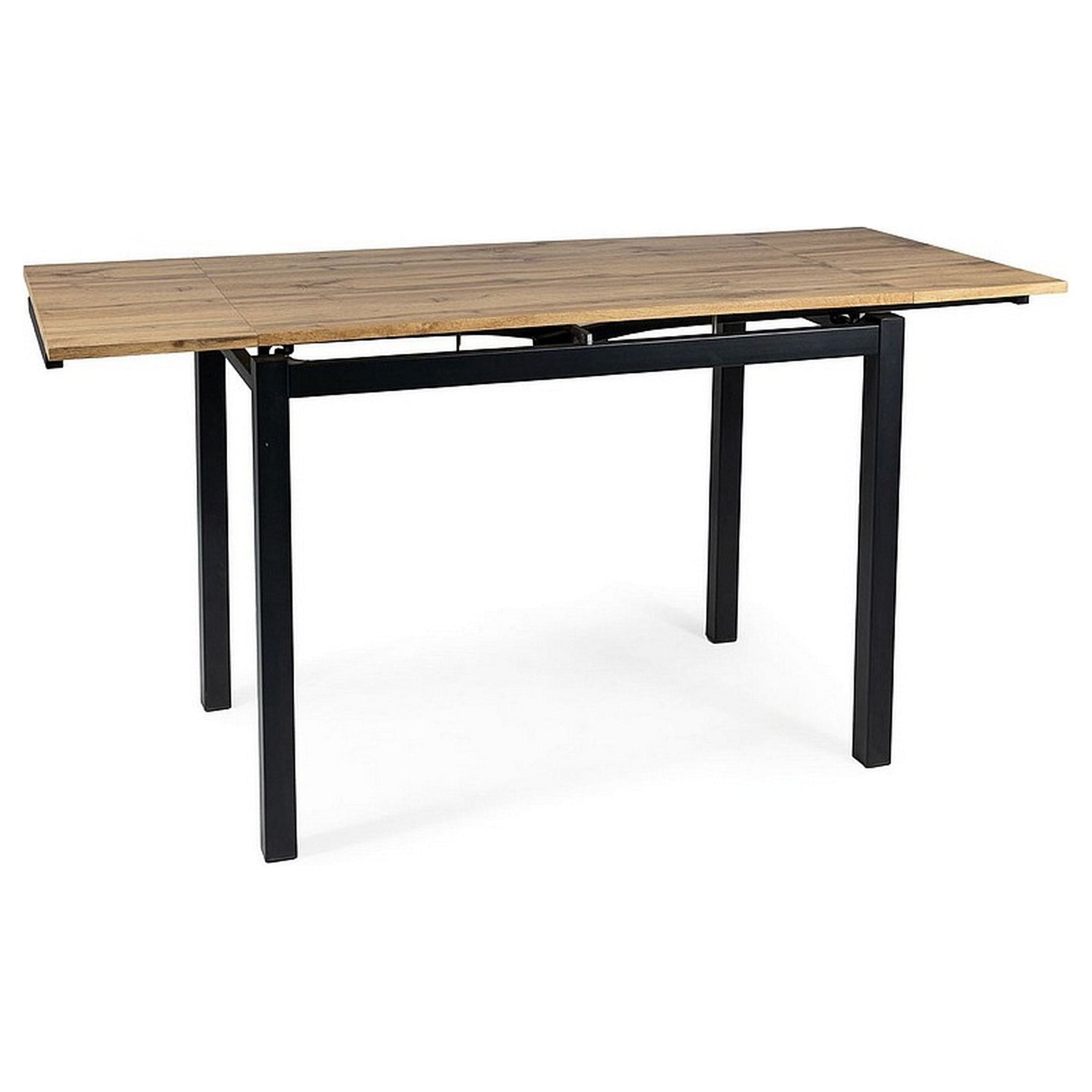Masa extensibila GD017, stejar artisan/negru mat, metal, 110-170x74x75 cm