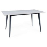 Masa IVY, gri/negru mat, ceramica/metal, 140x80x75 cm
