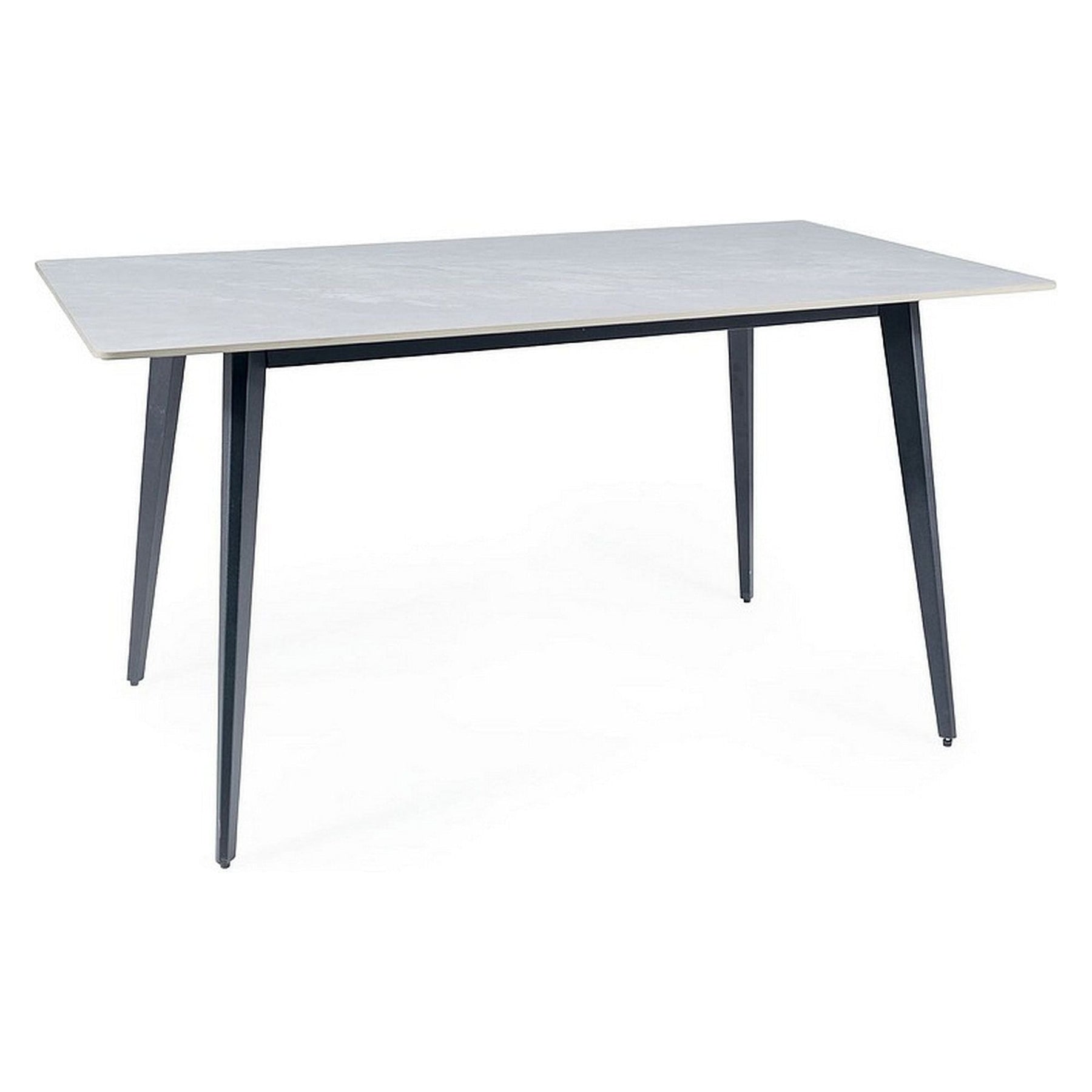 Masa IVY, gri/negru mat, ceramica/metal, 140x80x75 cm
