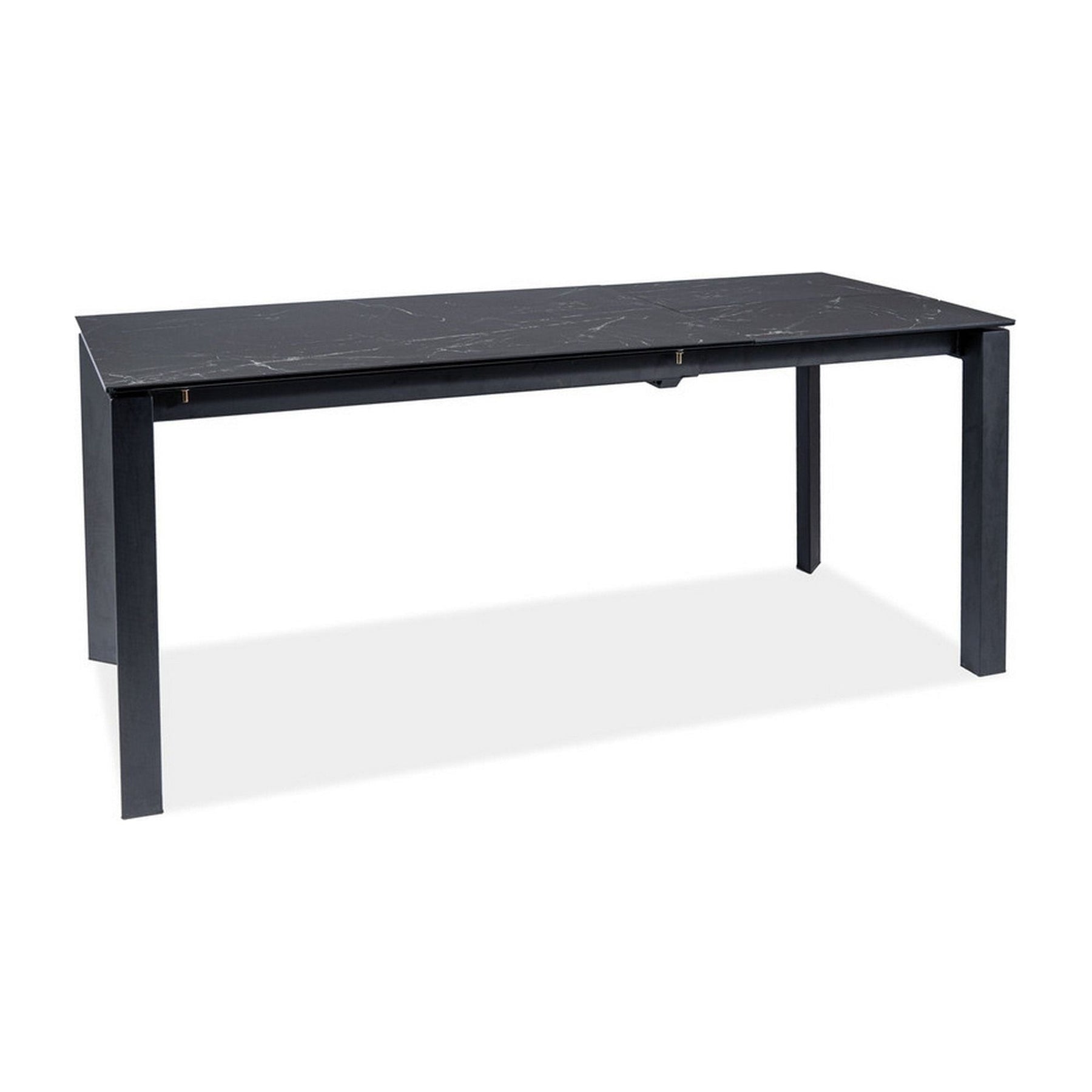 Masa extensibila METROPOL CERAMIC, sticla/ceramica, negru, 120-180x80x76 cm
