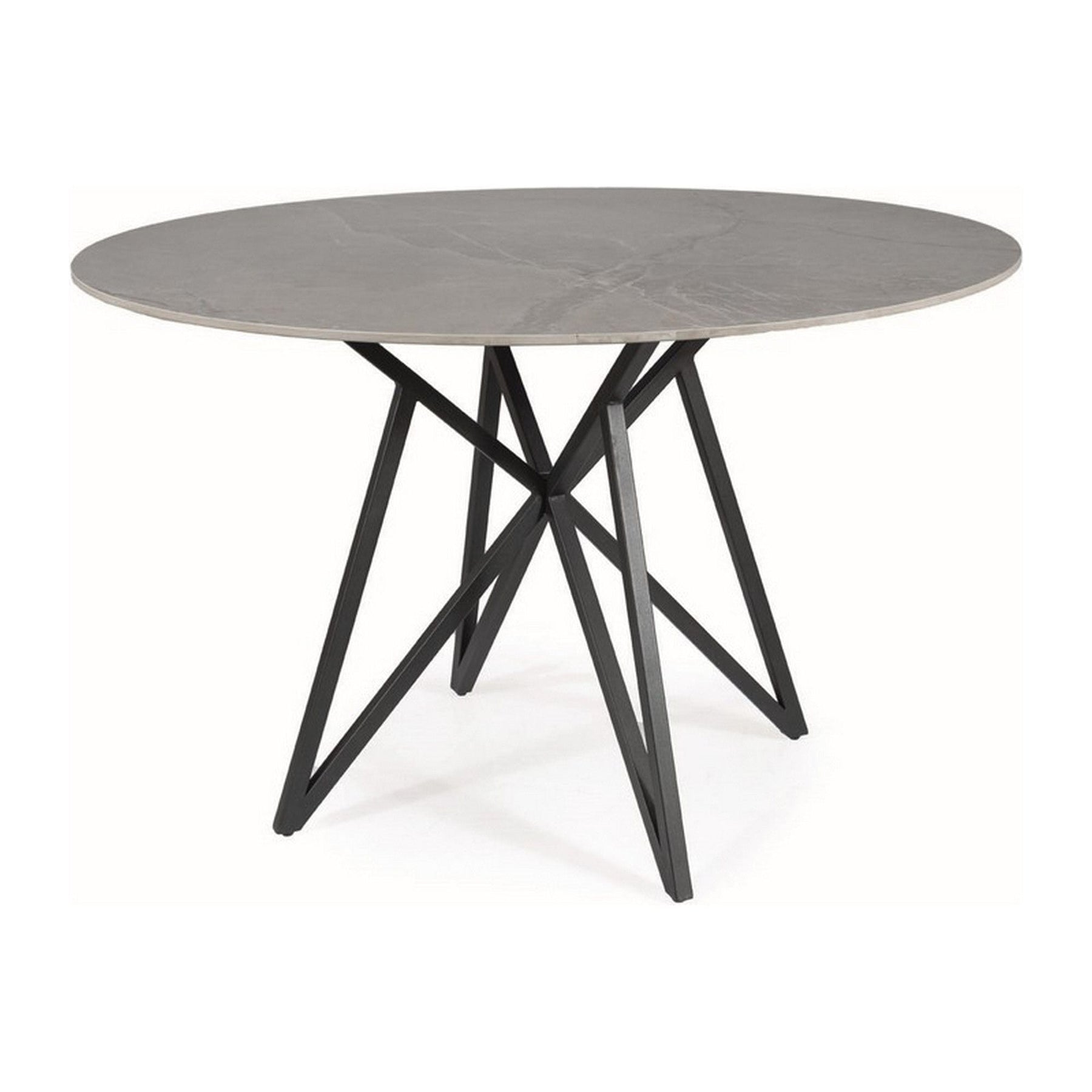 Masa MURANO, gri/negru, ceramica si metal, 120x76 cm