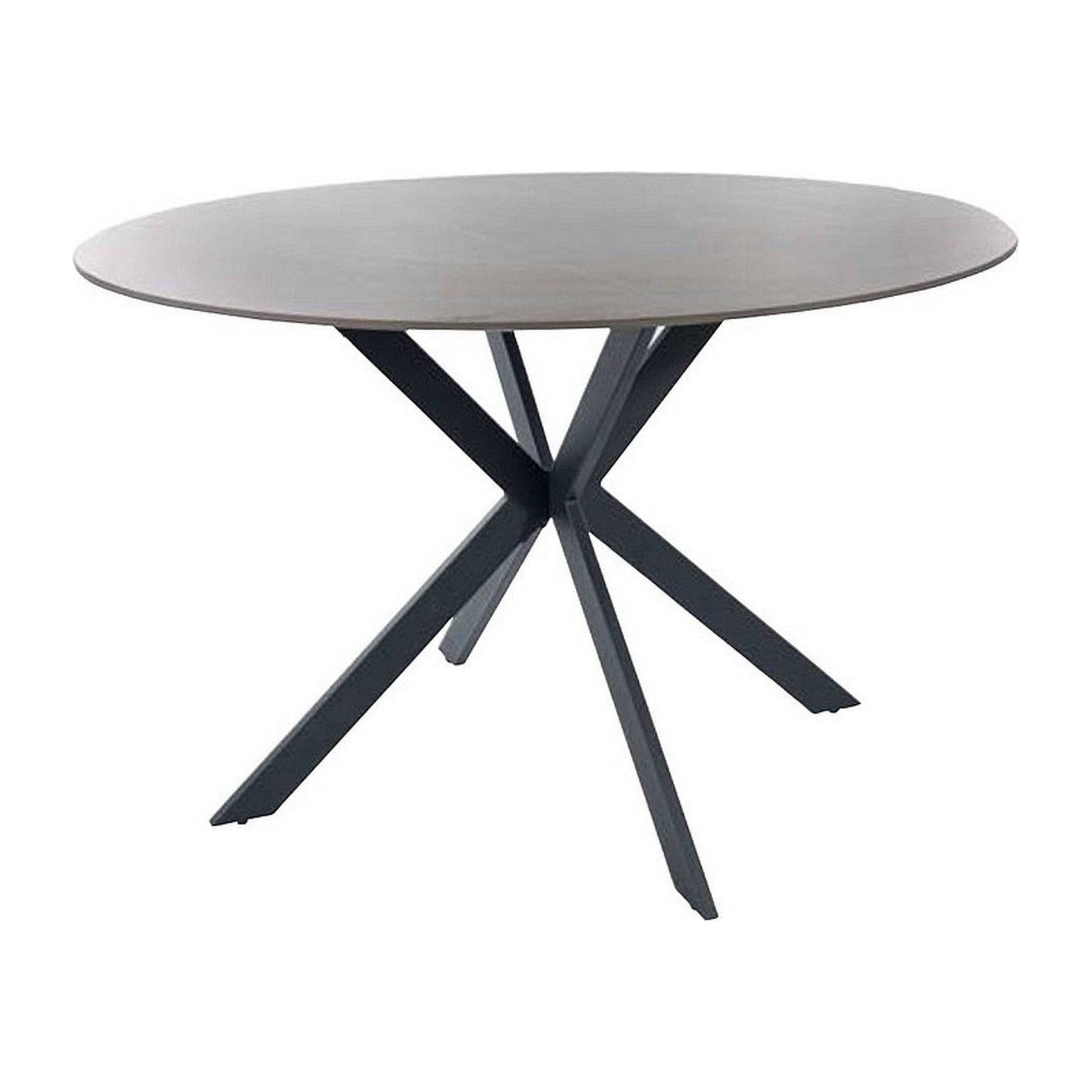 Masa rotunda TALIA, gri/negru mat, ceramica/metal, 120x76 cm