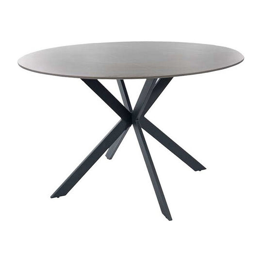Masa rotunda TALIA, gri/negru mat, ceramica/metal, 120x76 cm
