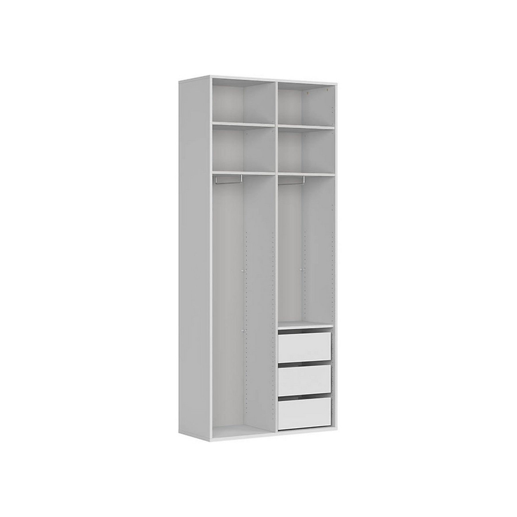 Dulap FLEX, alb, PAL, cu 2 usi, 100x45x240 cm