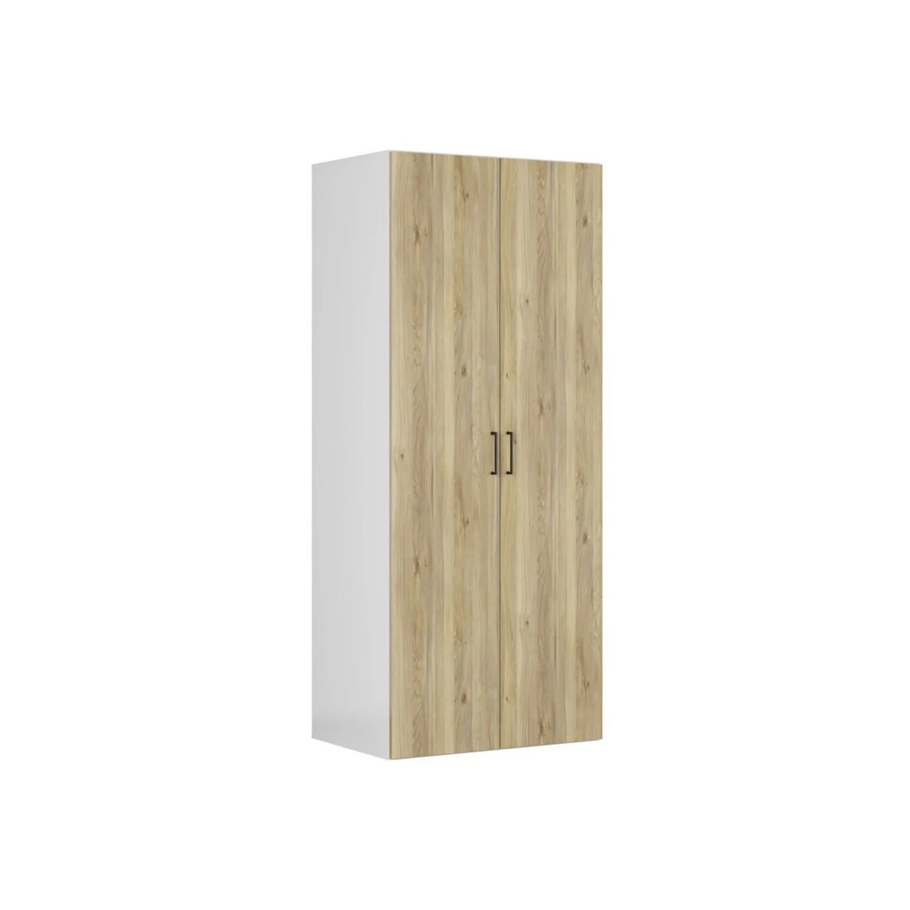 Dulap FLEX, alb/stejar PAL, cu 2 usi, 100x66x240 cm