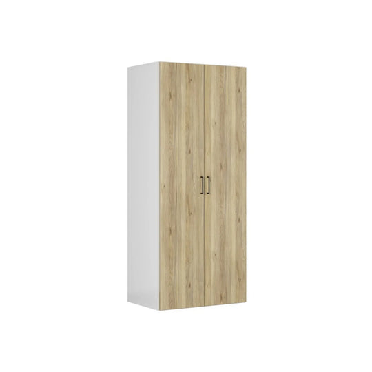Dulap FLEX, alb/stejar PAL, cu 2 usi, 100x66x240 cm