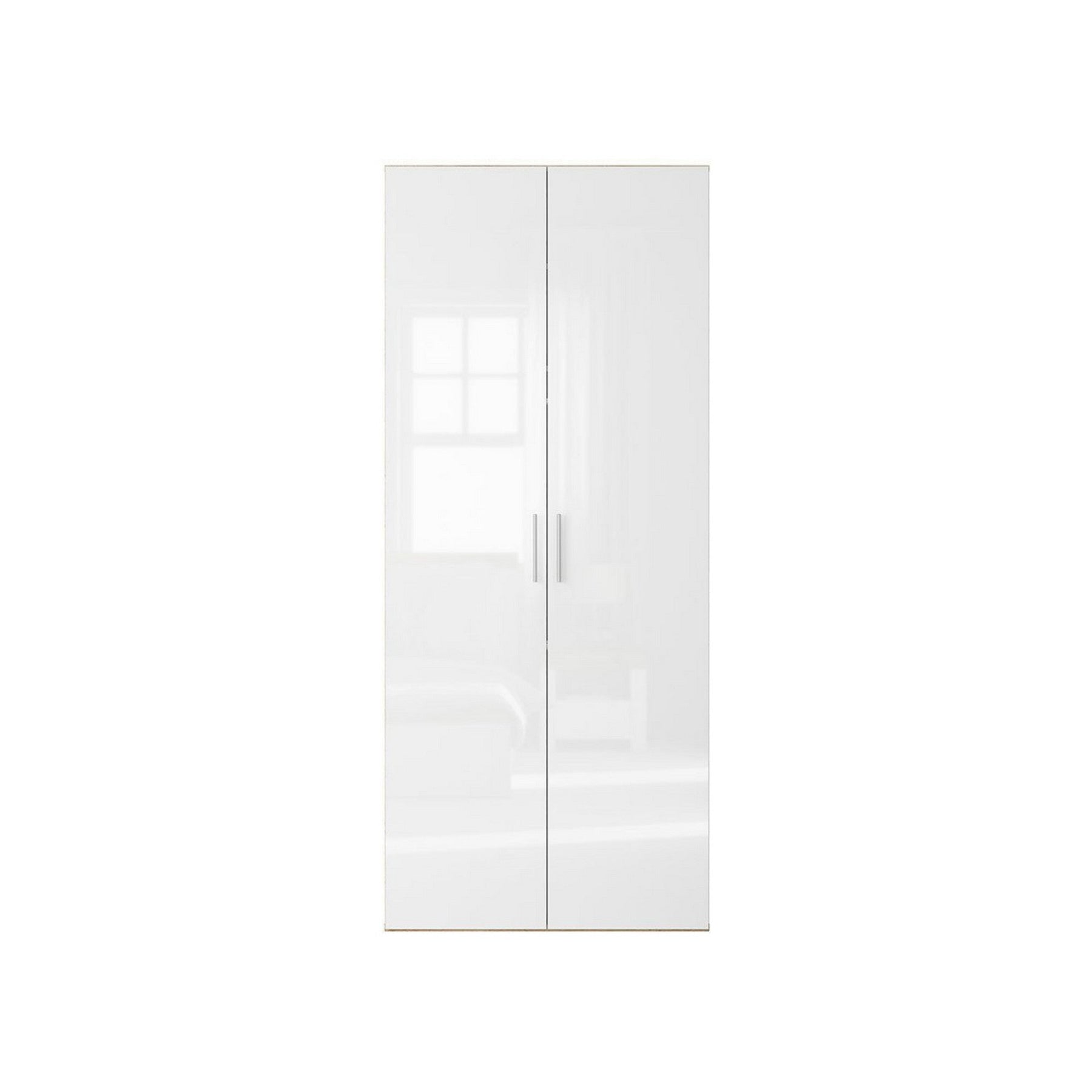 Dulap FLEX, stejar sonoma/alb lucios, PAL, cu 2 usi, 100x66x240 cm