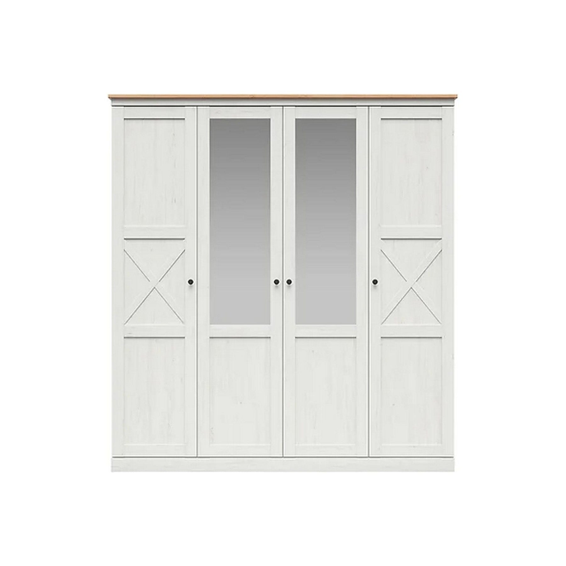 Dulap FRIJA, alb pin andersen/stejar artizanal, 203x58x220 cm