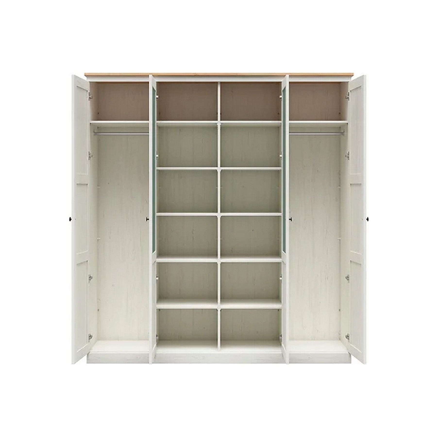 Dulap FRIJA, alb pin andersen/stejar artizanal, 203x58x220 cm