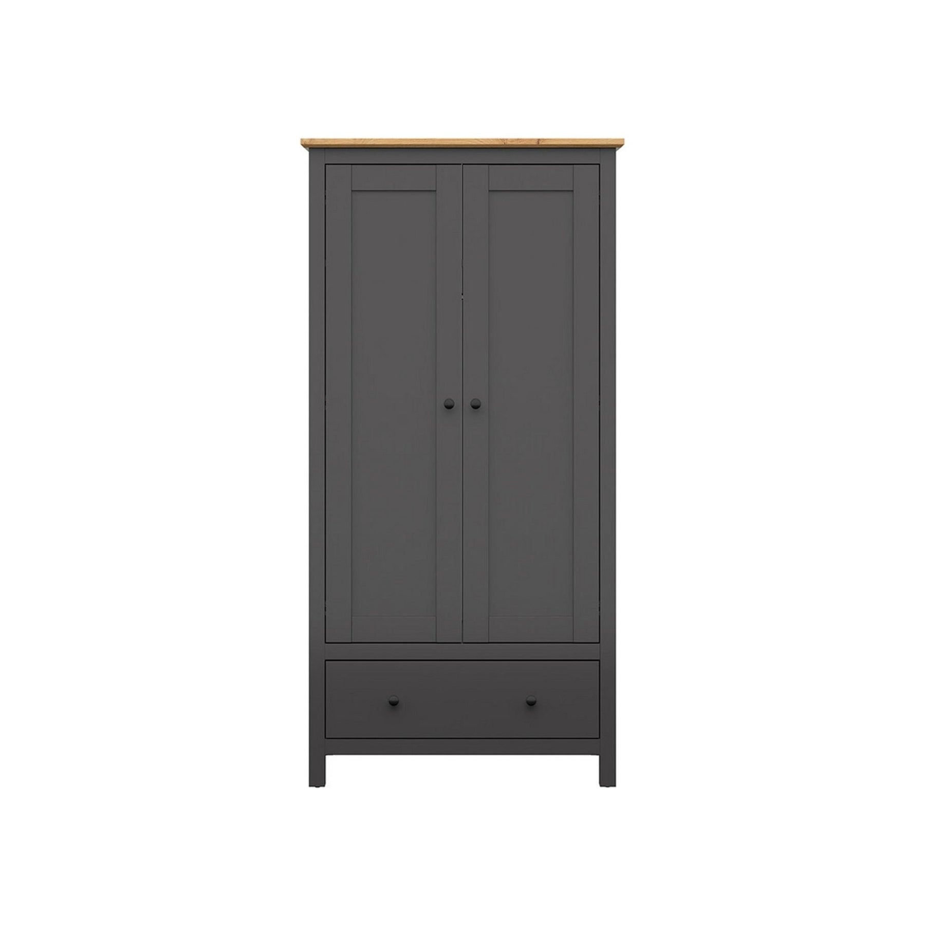 Dulap HESEN, gri grafit/stejar artizanal, PAL, 101x57x203 cm