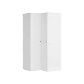 Dulap de colt FLEX, alb, PAL, cu 2 usi, 118x118x240 cm