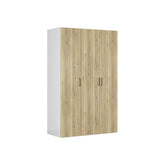 Dulap FLEX, alb/stejar, PAL, cu 3 usi, 150x66x240 cm