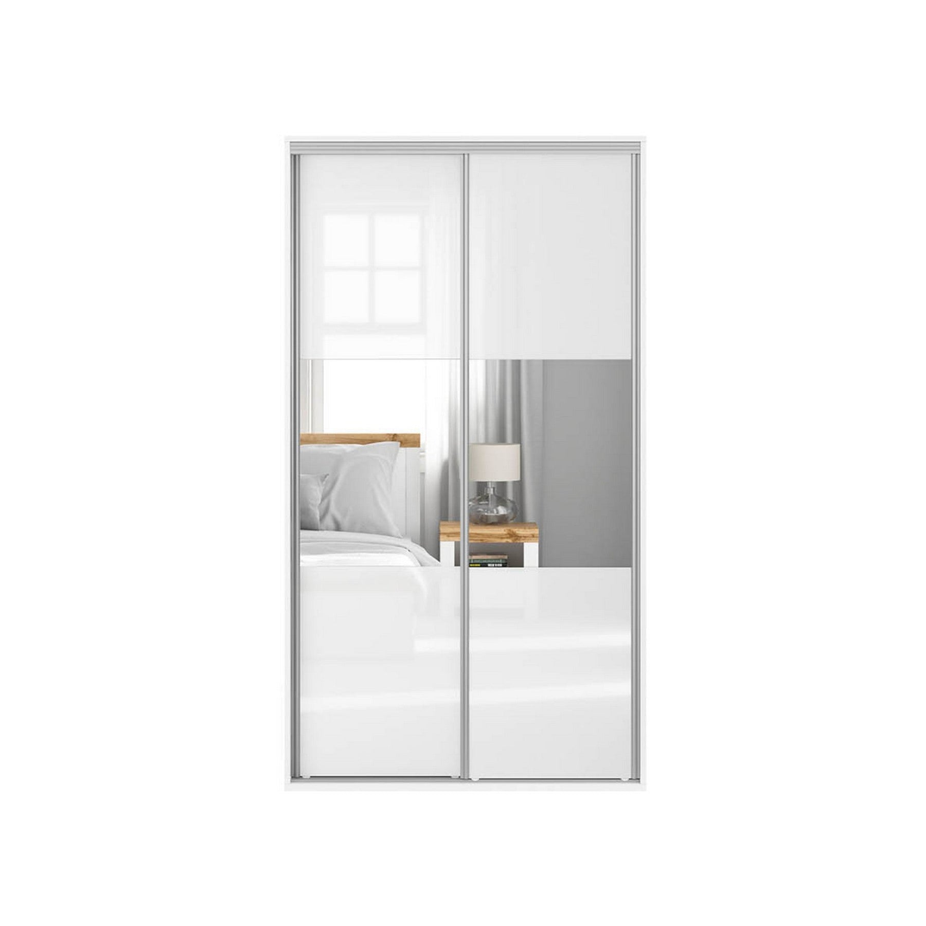 Dulap FLEX, alb, PAL, cu 2 usi, 120x66x218 cm