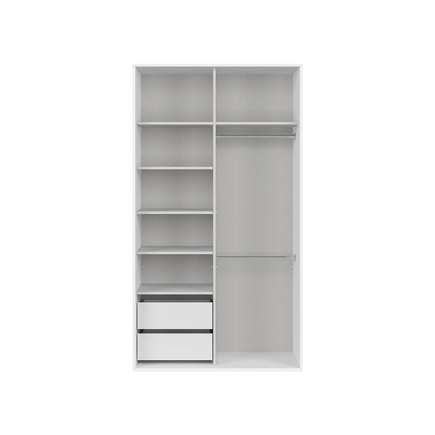 Dulap FLEX, alb, PAL, cu 2 usi, 120x66x218 cm