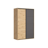 Dulap FLEX, stejar artisan/gri grafi, PAL, cu 2 usi, 150x66x240 cm