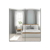 Dulap TETRIX, alb lucios, PAL, cu 2 usi si oglinzi, 183x60x196 cm