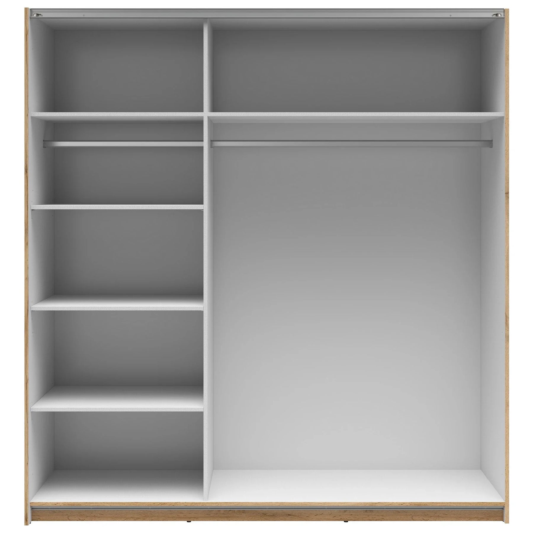 Dulap TETRIX, stejar wotan, PAL, cu 2 usi si oglinda, 183x60x196 cm
