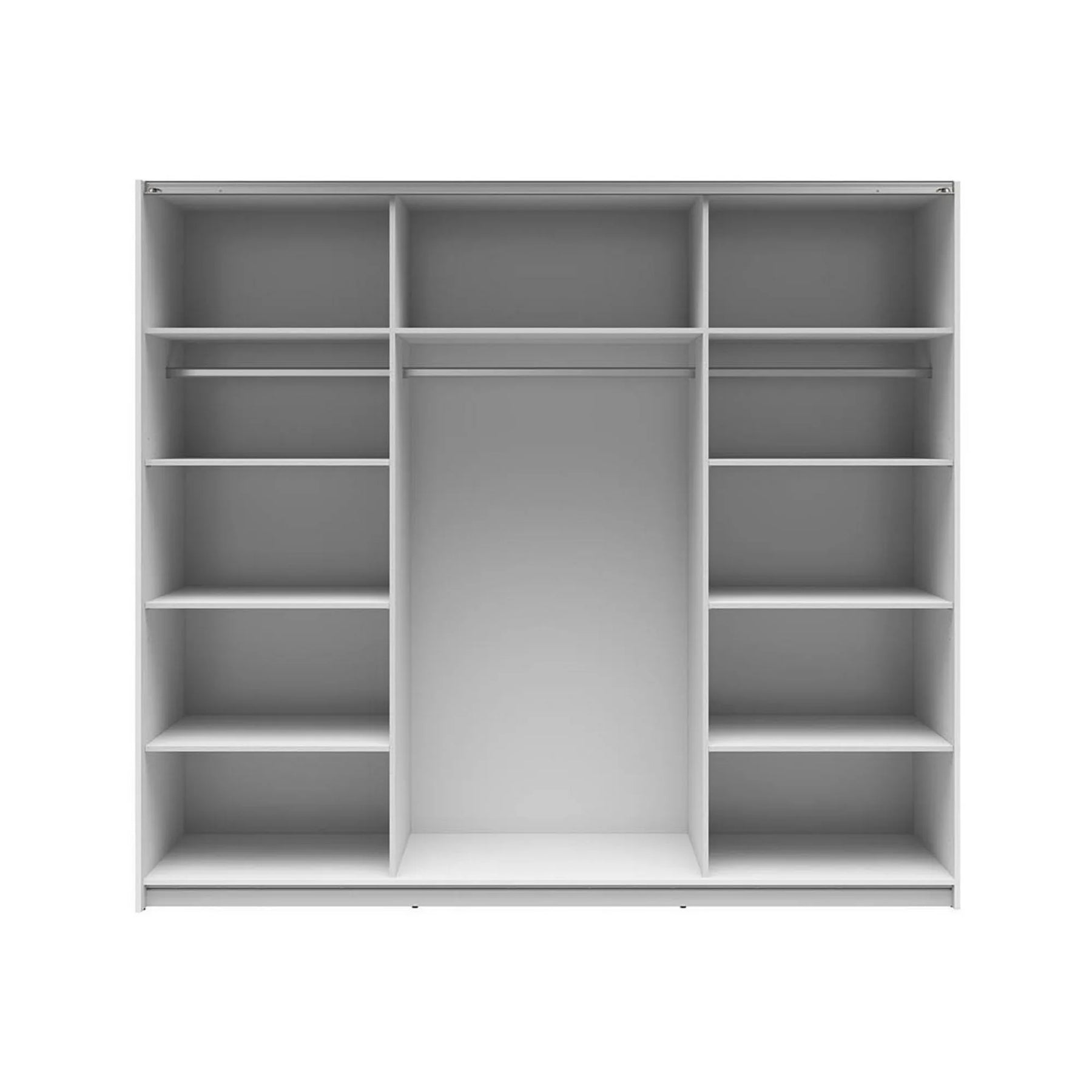 Dressing TETRIX, alb lucios, PAL, cu 2 usi si oglinda, 220x60x196 cm