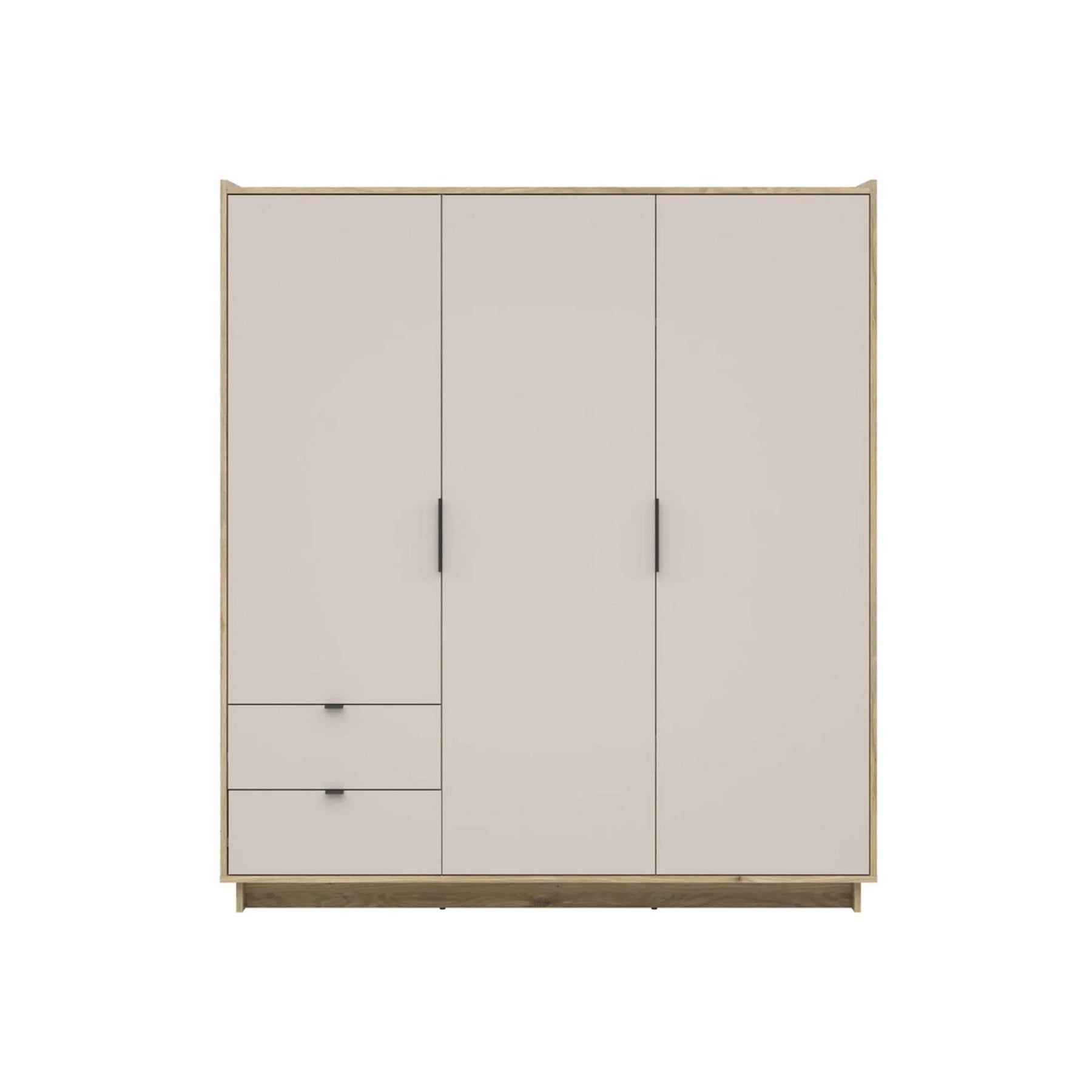 Dulap DALVA, stejar/casmir, PAL, cu 3 usi si 2 sertare, 180x60x202 cm