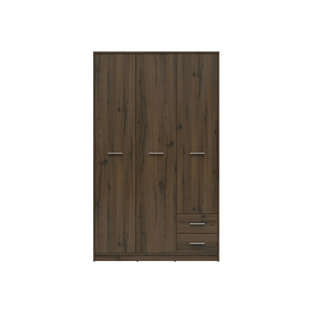 Dulap NEPO PLUS, stejar nobil, PAL laminat, cu 3 usi si 2 sertare, 119x55x197 cm