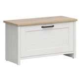 Pantofar LOKSA, alb/stejar, PAL laminat, 85x37x49 cm