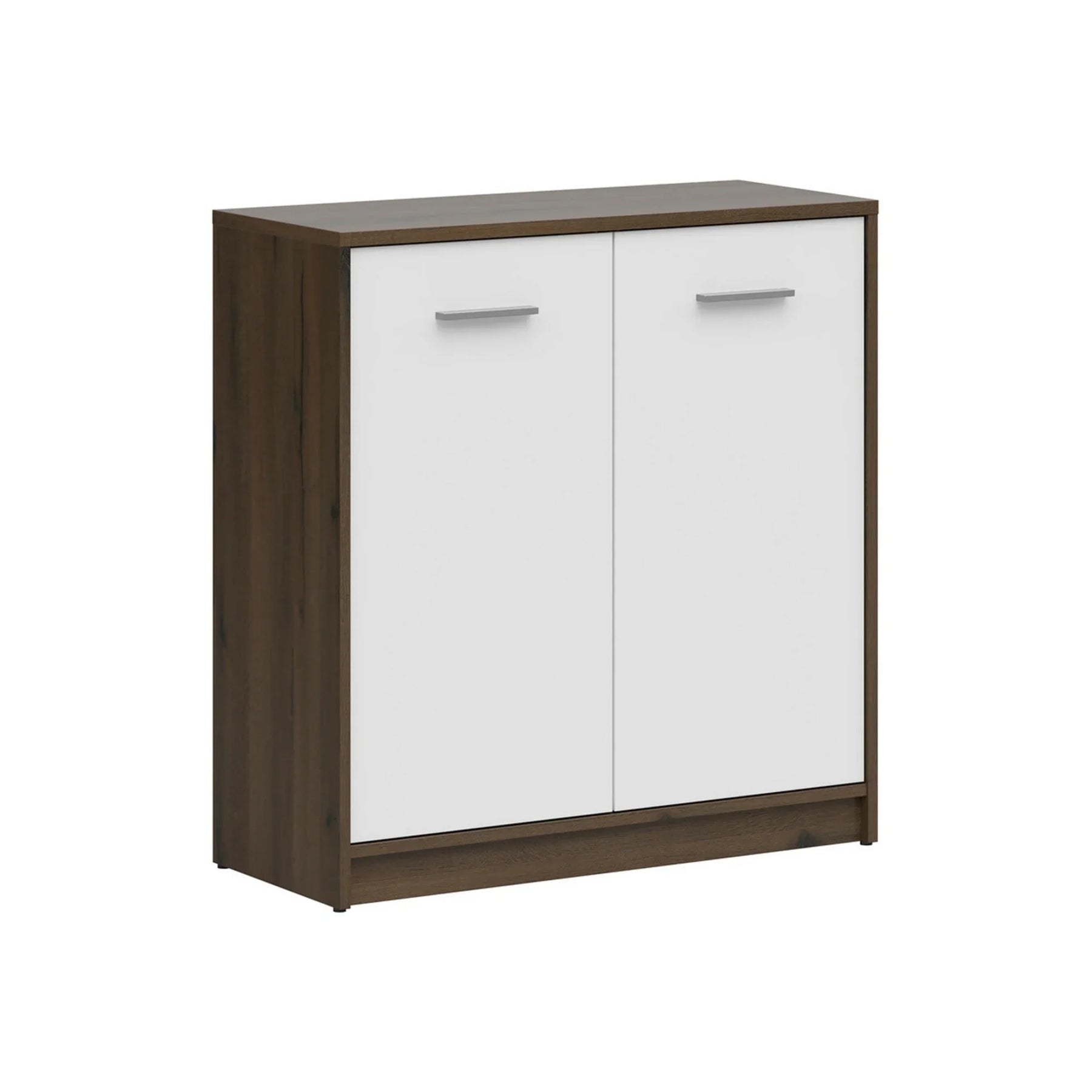 Comoda NEPO PLUS, stejar nobil/alb, PAL laminat, 80x34x84 cm