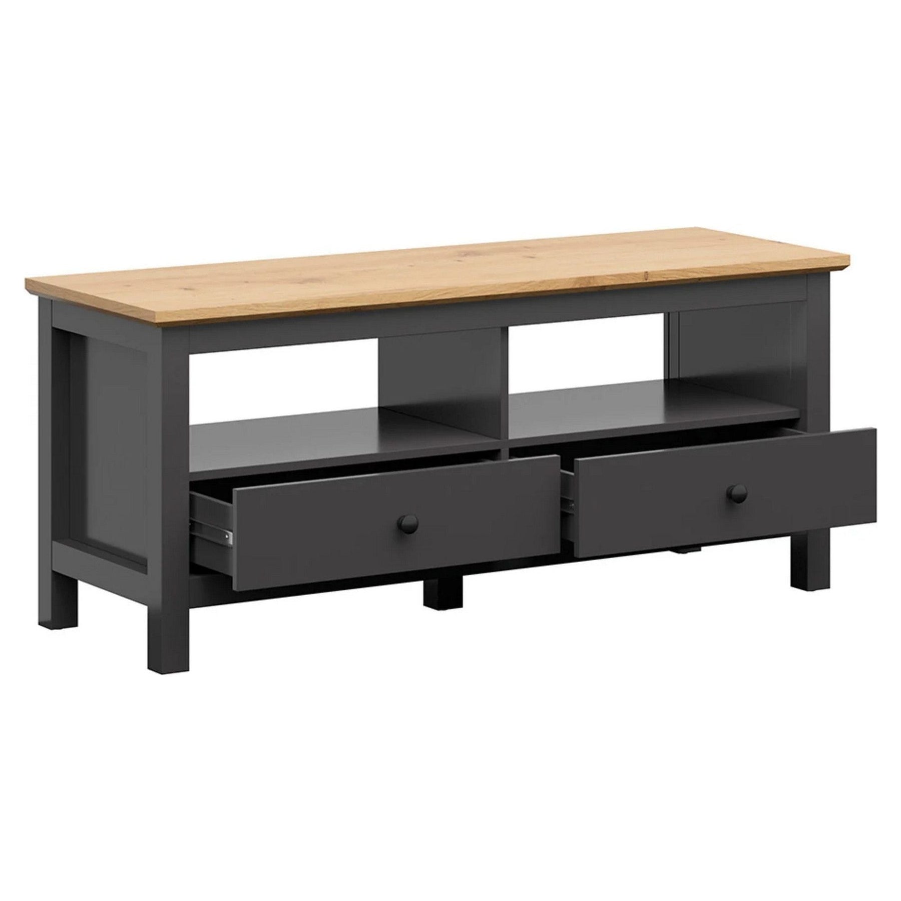 Comoda TV HESEN, gri grafit/stejar artizanal, PAL, 137x47x59 cm