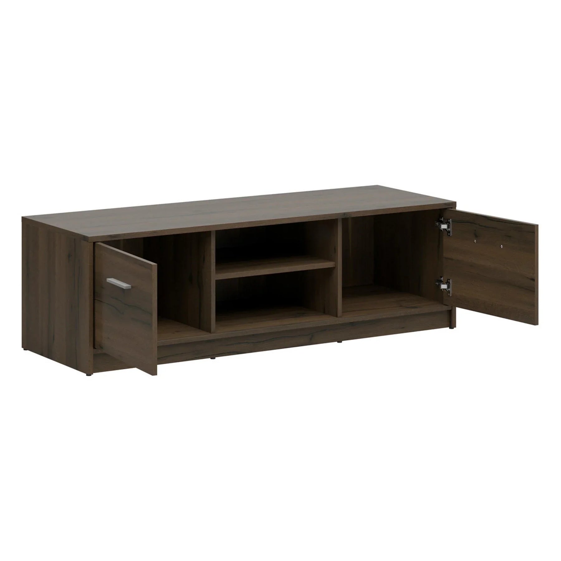Comoda TV NEPO PLUS, stejar, PAL laminat, 139x47x43 cm