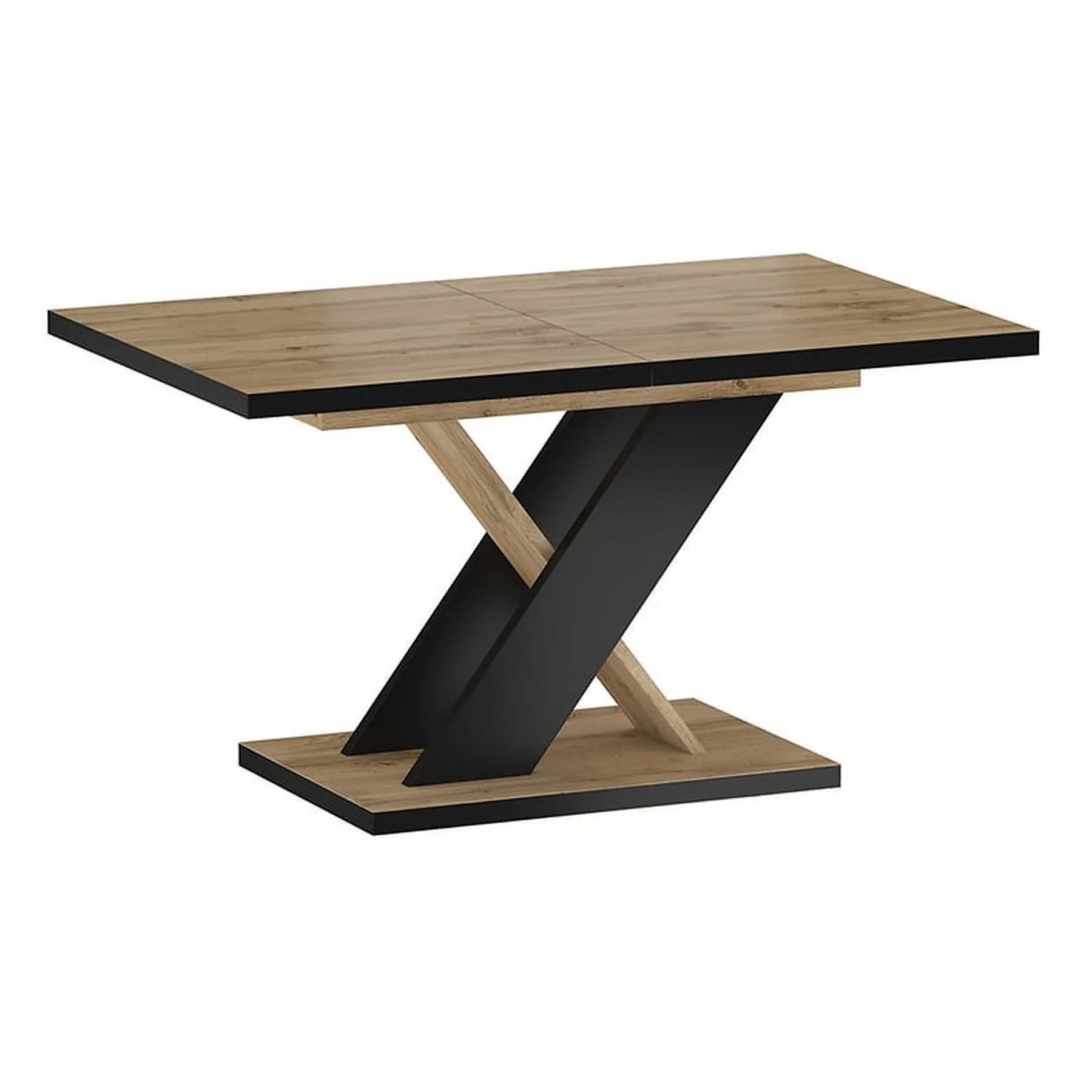 Masa extensibila ERYK, stejar artisan/negru, PAL laminat, 138/178x85x76 cm