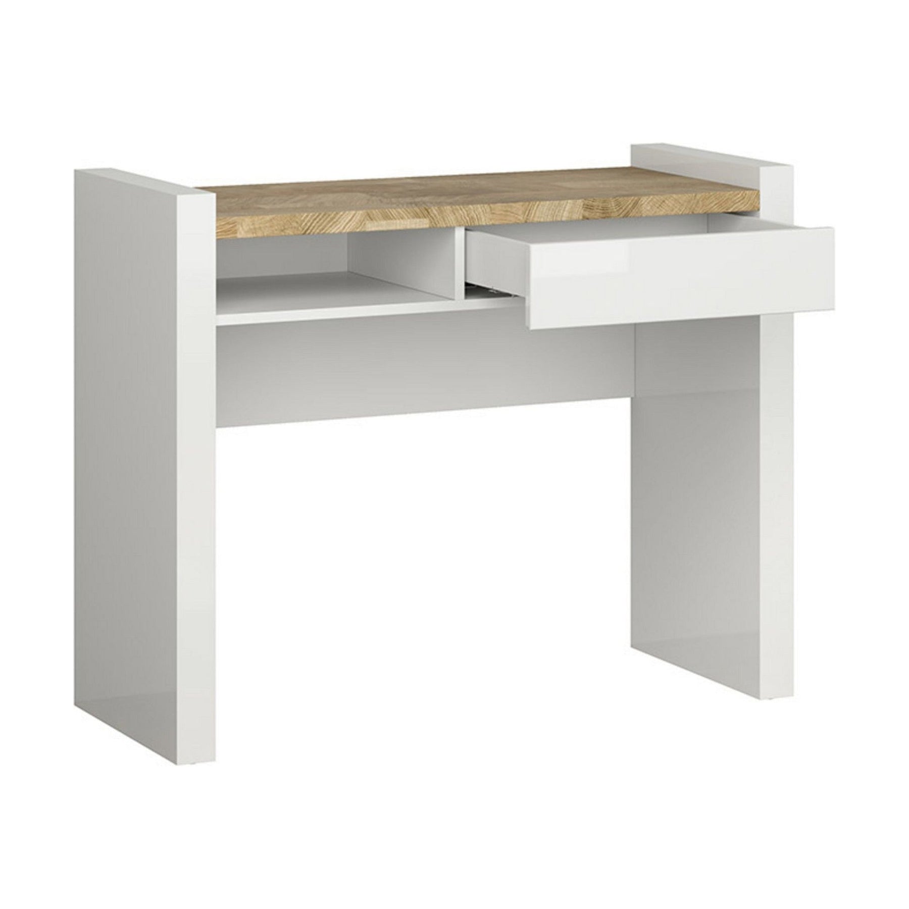Birou ALAMEDA, alb/stejar, PAL, 100x41x80.5 cm