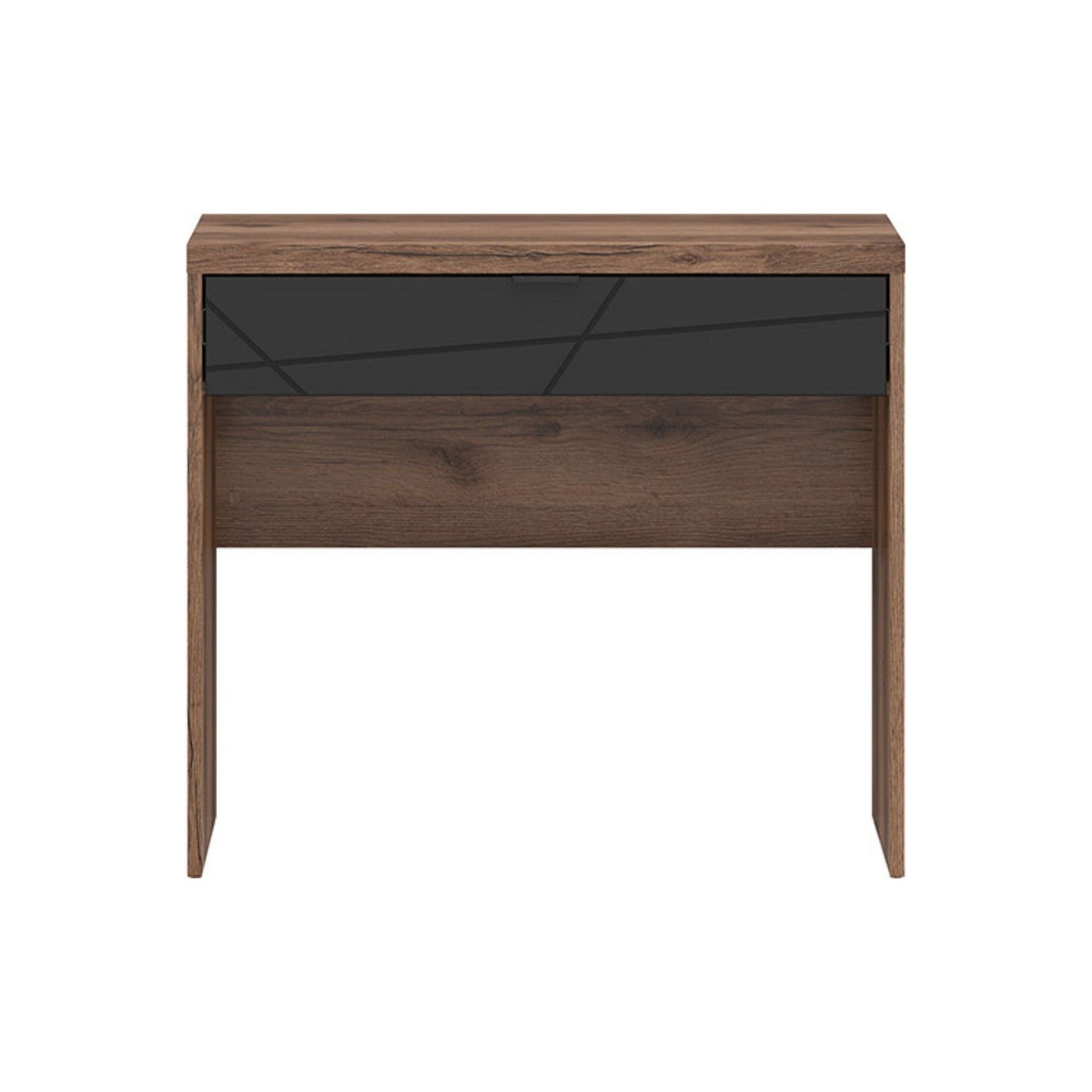 Masa de toaleta FORN, nuc/negru mat, PAL, 90x38.5x79.5 cm
