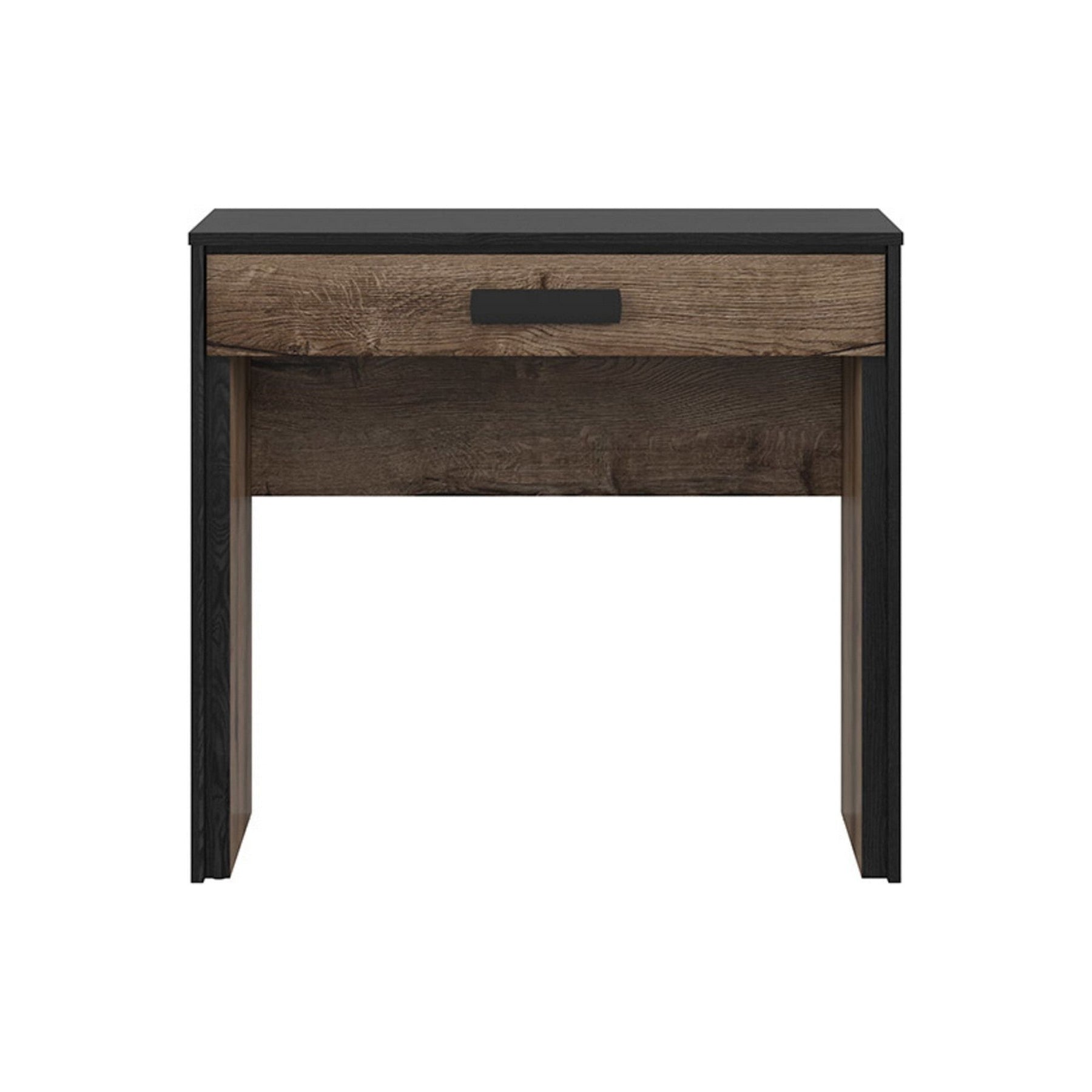 Masa de toaleta KASSEL, nuc/negru, PAL, 85x41x77 cm