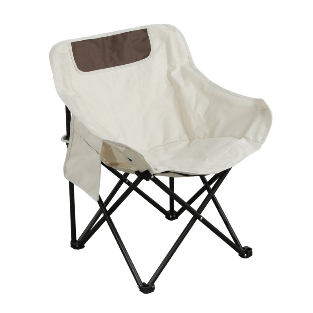 Scaun camping URAO, bej/negru, tesatura/metal, 58x51x66 cm