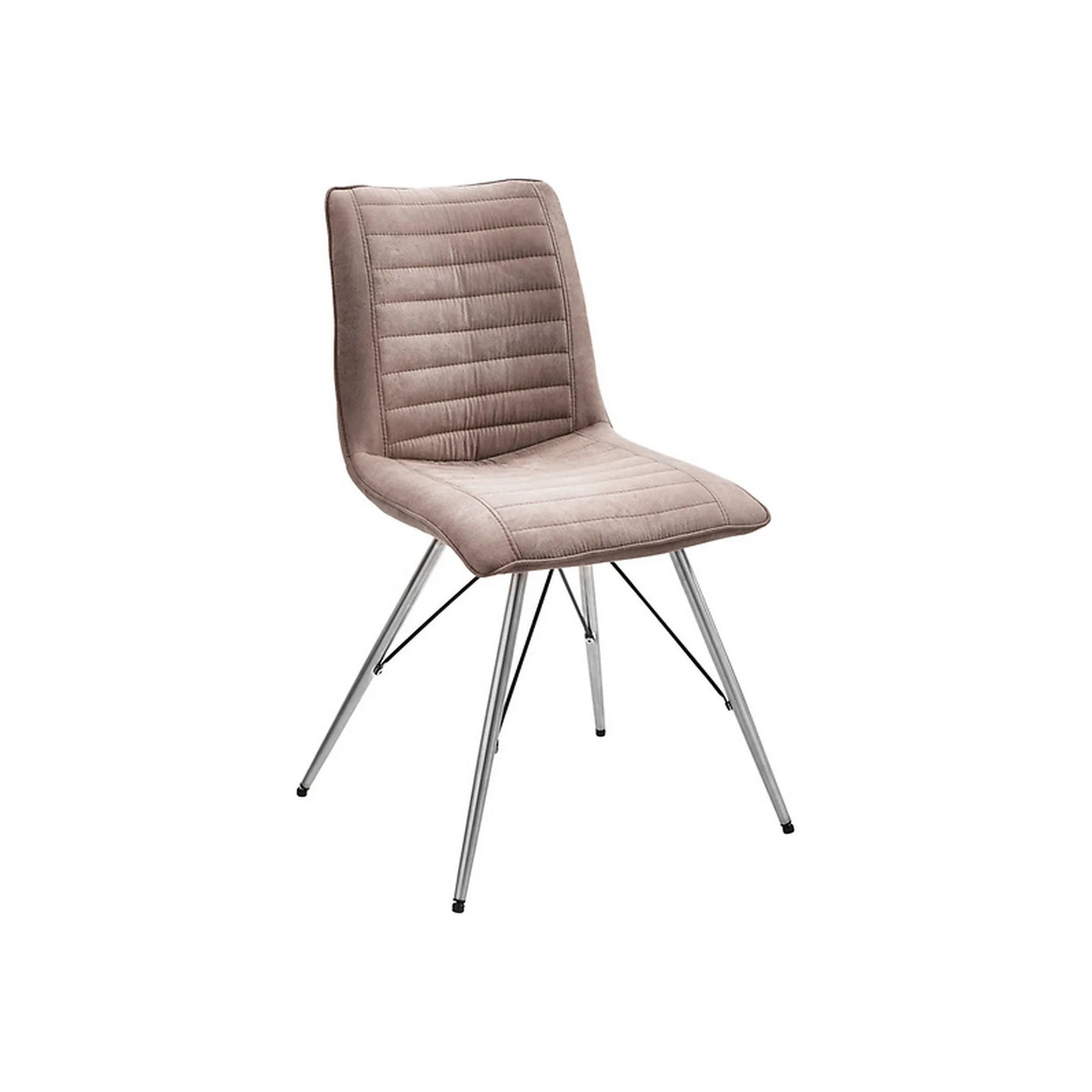 Scaun ILLY, bej/crom, stofa clasica/metal, 54x60x89 cm