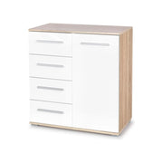 Comoda HOUSTON OCN-37993, alb/stejar sonoma