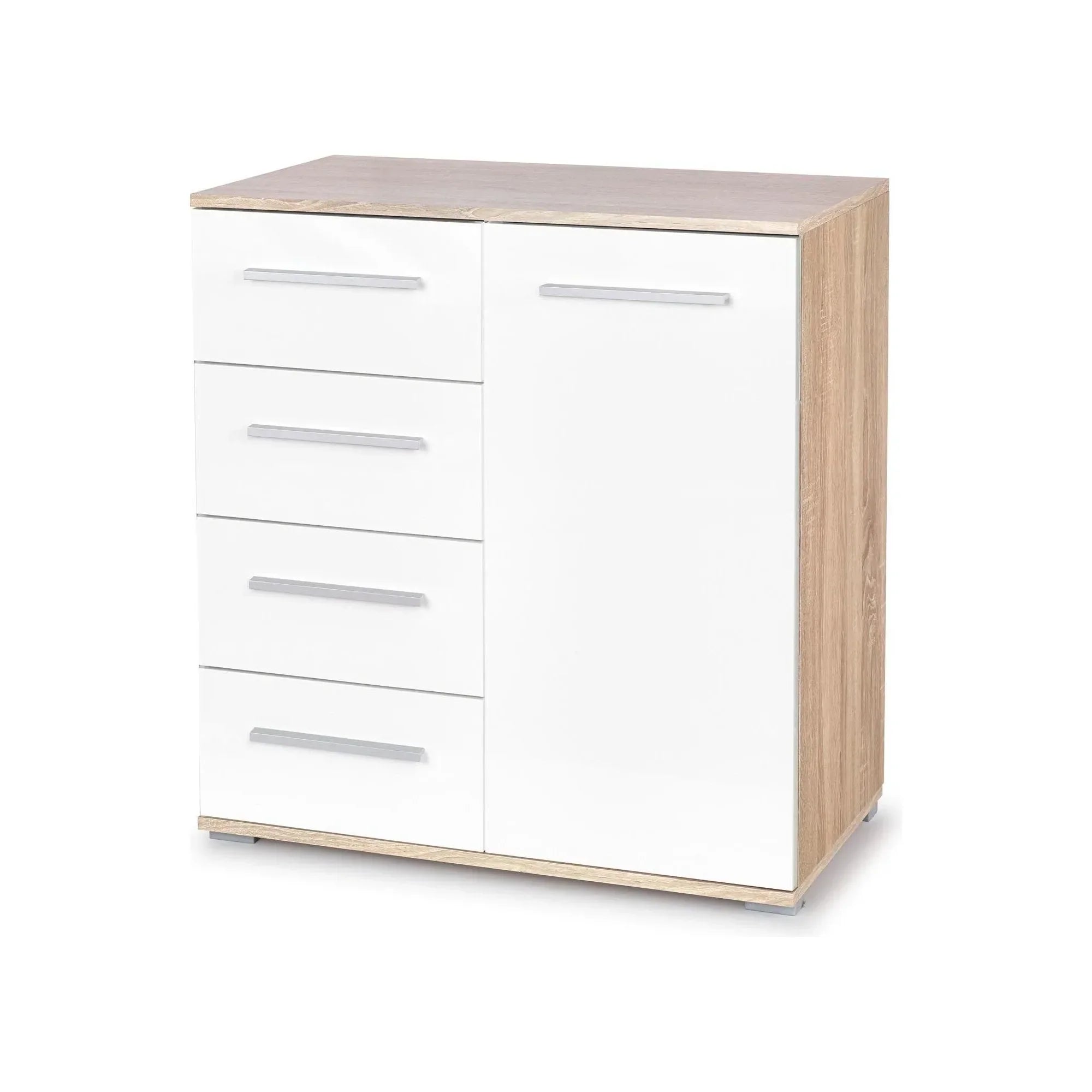 Comoda HOUSTON OCN-37993, alb/stejar sonoma