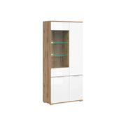 Vitrina BERGEN OCN-28392, stejar wotan/alb lucios