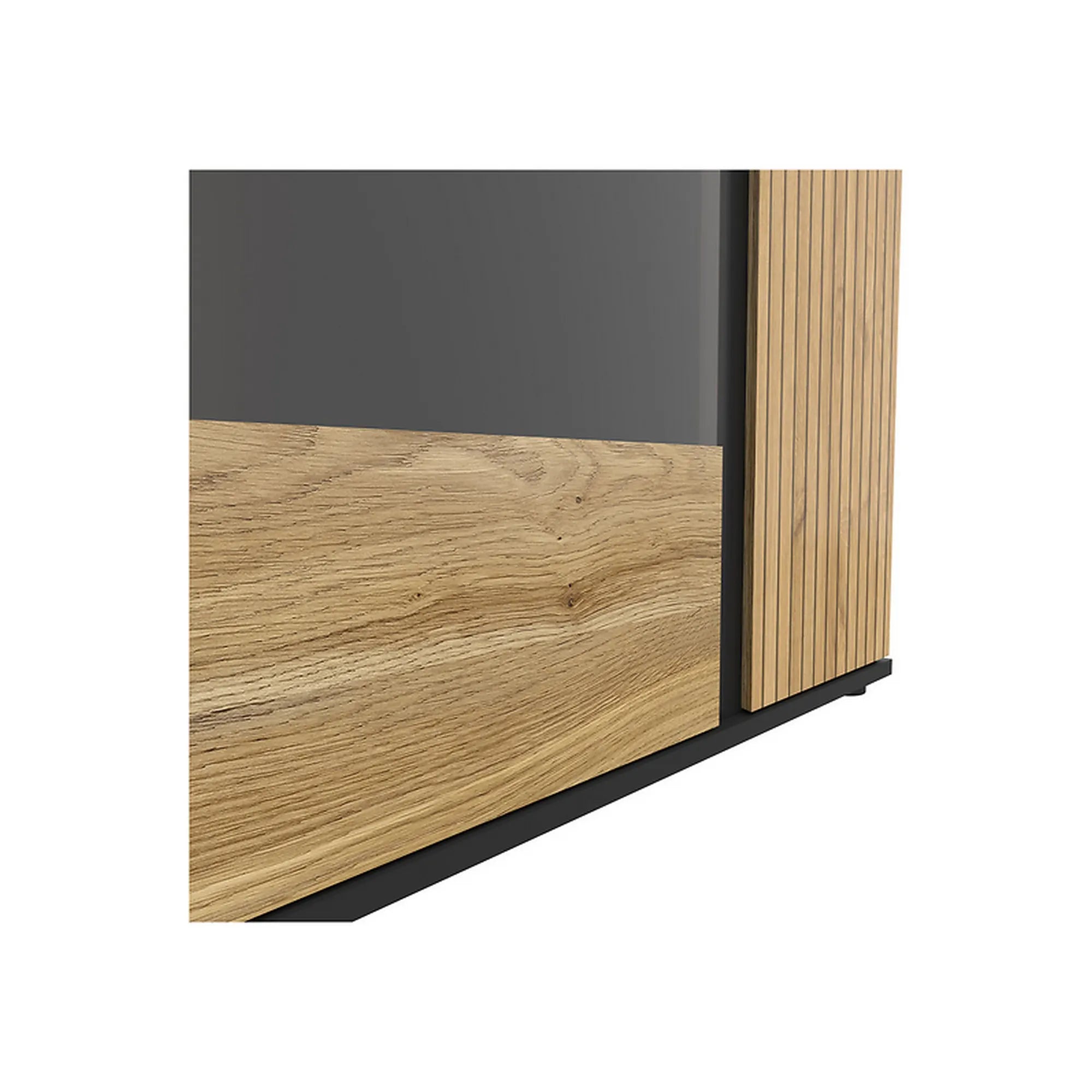 Vitrina BERGEN OCN-28420, stejar/negru